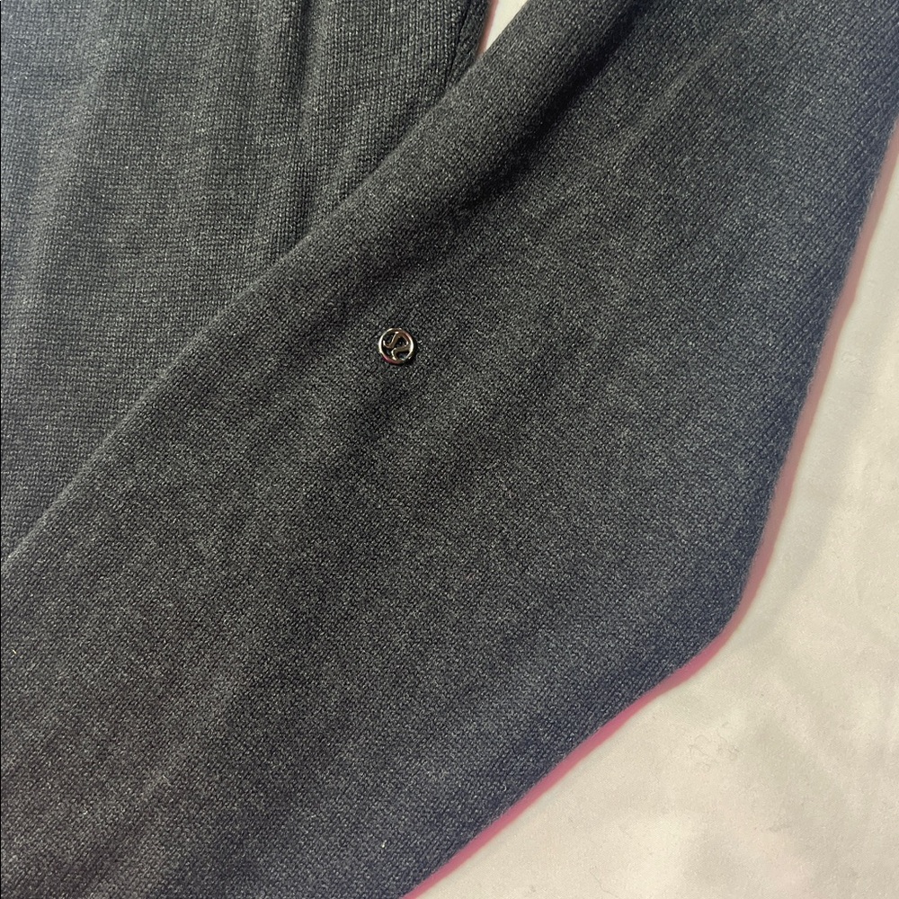Lululemon Knit Joggers Charcoal Gray Drawstring Ribbed Cuffs - Picture 2 of 10